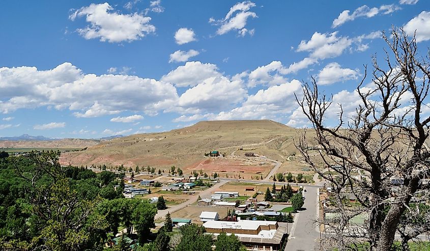 View from above on Dubois town, Wyoming