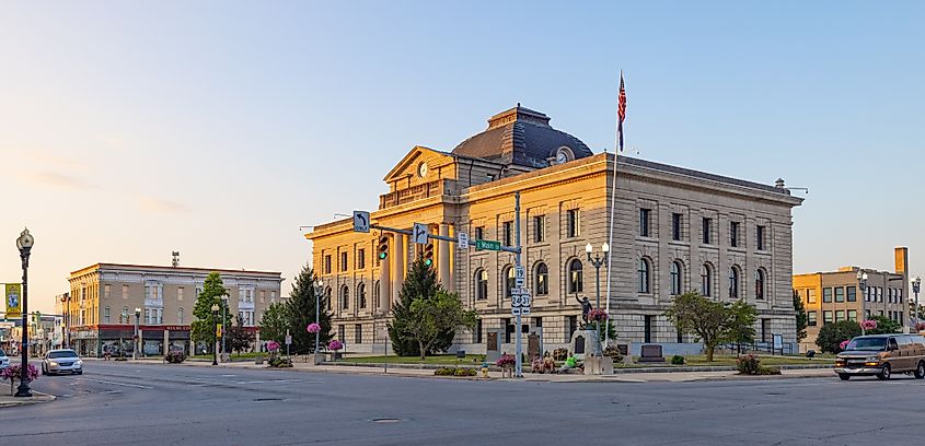 The Miami County Courthouse in Peru, Indiana.