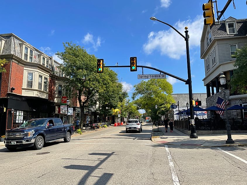 Spring Garden Street in Ambler, Pennsylvania