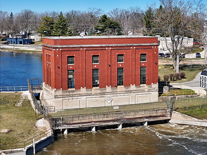 Hydroelectric power plant located on the Rock river in Rockton Illinoi