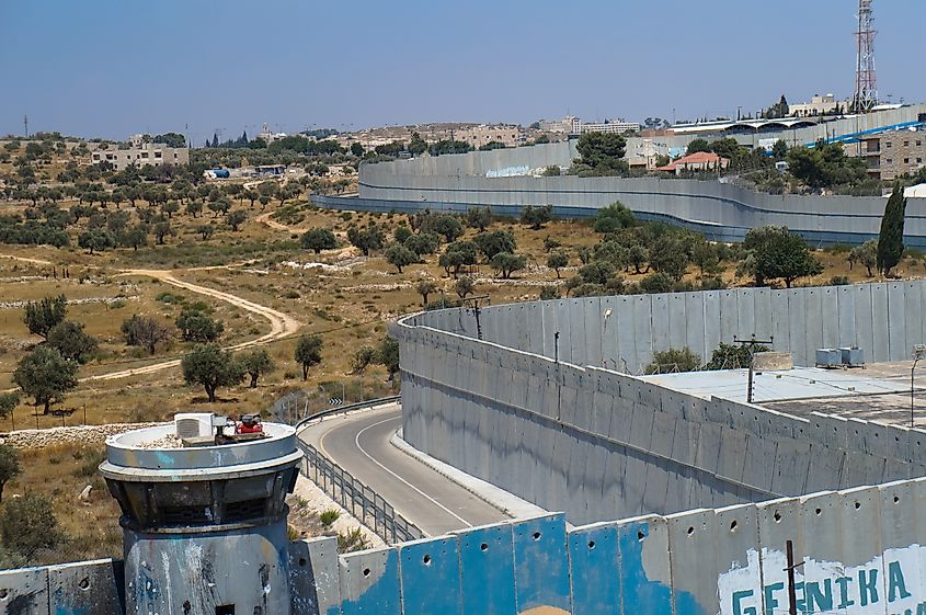 The Israeli Separation Barrier, which separates the West Bank from Israel