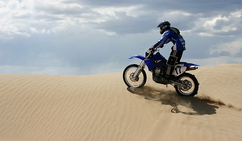 A biker in Little Sahara, Utah.