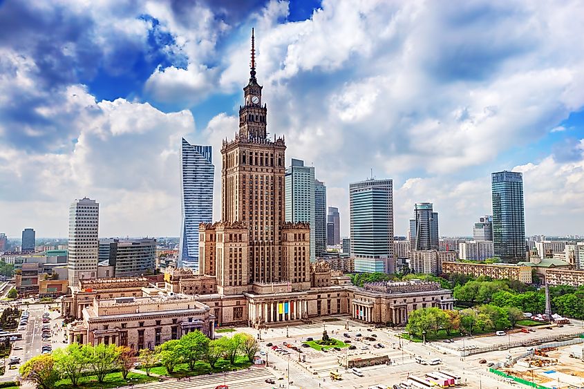 A panoramic view of Warsaw, the capital of Poland.