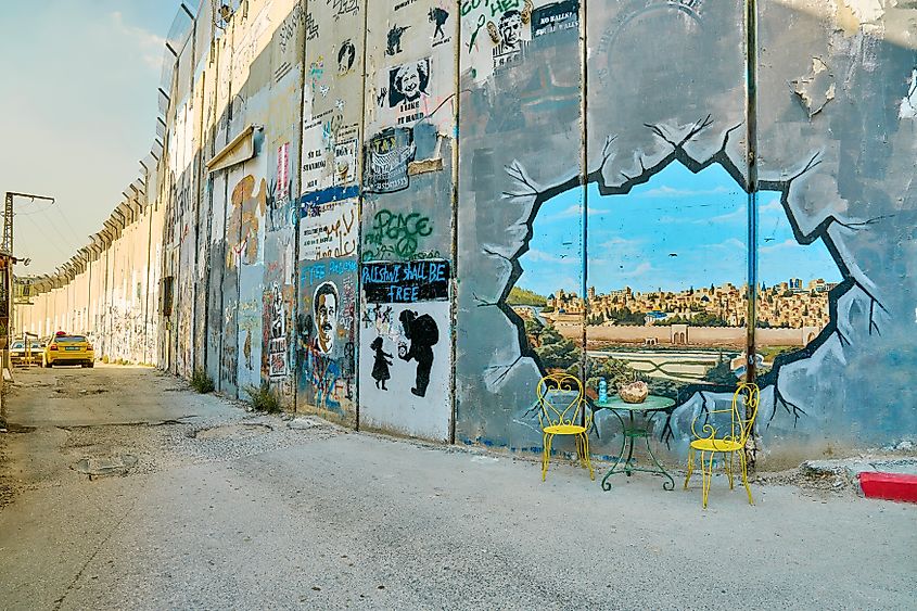 West Bank Barrier erected by Israel to separate the West Bank from Israel. Image by PhotopankPL via Shutterstock.com