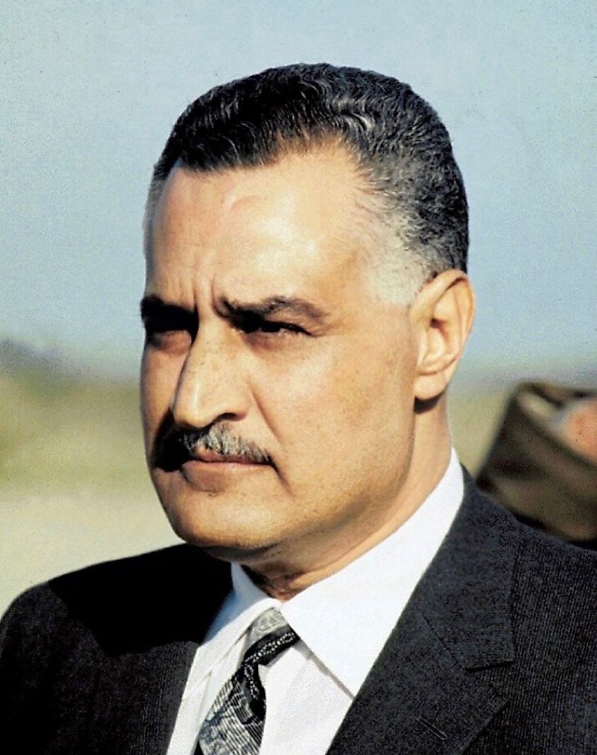 President Gamal Abdel Nasser of Egypt in an official reception ceremony in Cairo Airport, 1969. Source: Wikimedia Commons/Public Domain