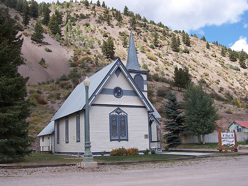 Baptist Church in Lake City, Colorado. Contributing property to the Lake City Historic District on the National Register of Historic Places