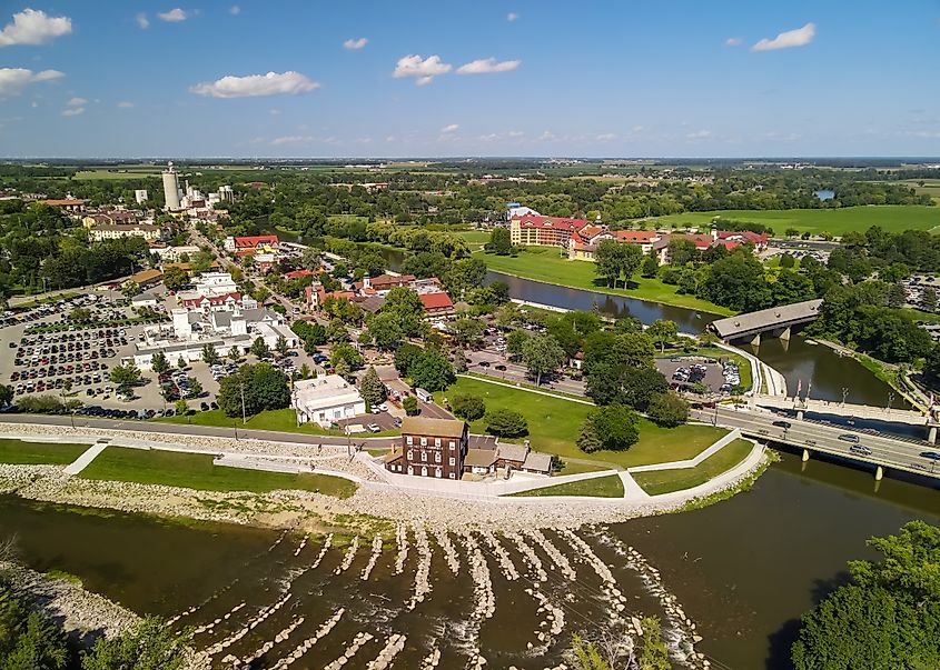 Aerial view of Frankenmuth, Michigan