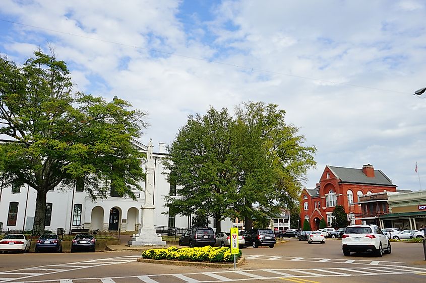 The charming downtown area of Oxford, Mississippi.
