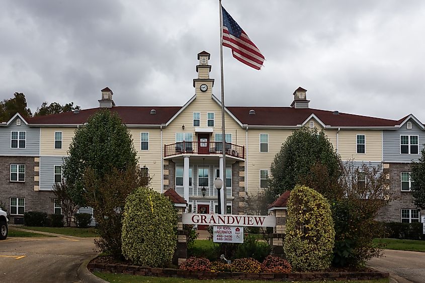 The Grandview Apartments rental office in Jasper, Arkansas.