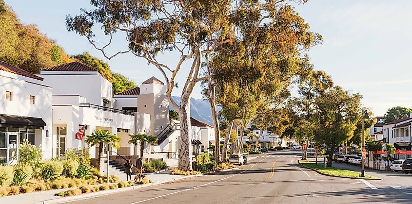 A beautiful stretch of Coast Village Road leading to Santa Barbara.