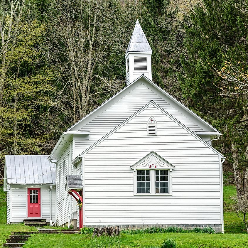 Zion Presbyterian Church, Helvetia, Randolph County, West Virginia, USA. Editorial credit: Malachi Jacobs / Shutterstock.com