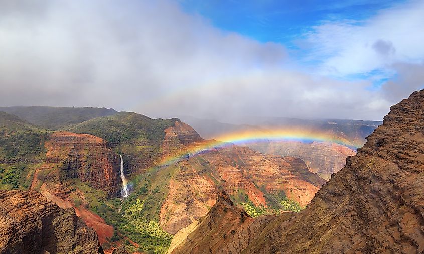 Rainbow above the gorgeous Waimea Canyon, Hawaii.