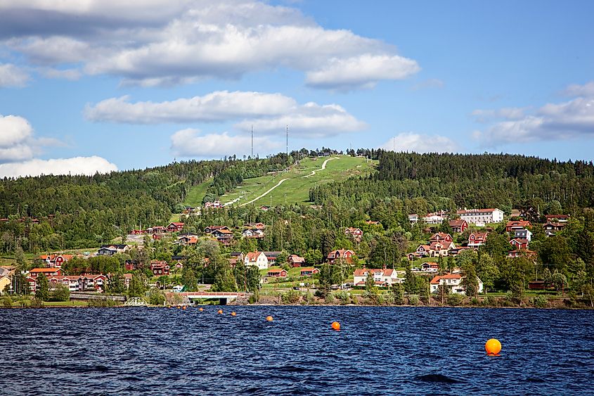 The Swedish city of Rattvik on the shores of Lake Siljan.