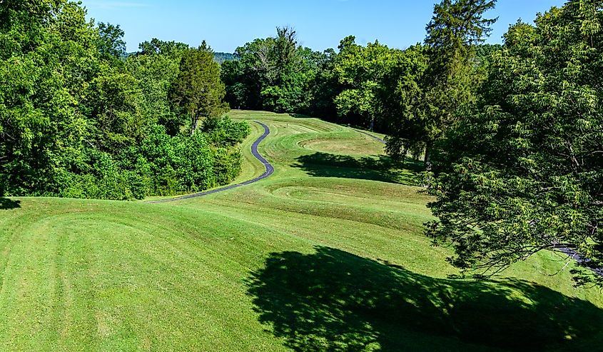 The Great Serpent Mound in Peebles, Ohio.