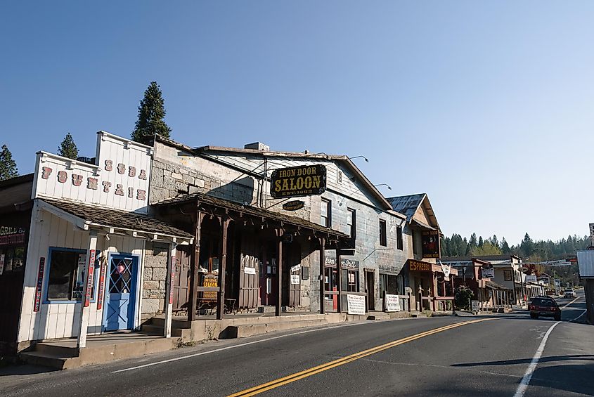 Groveland Main Street in Groveland, California, USA.