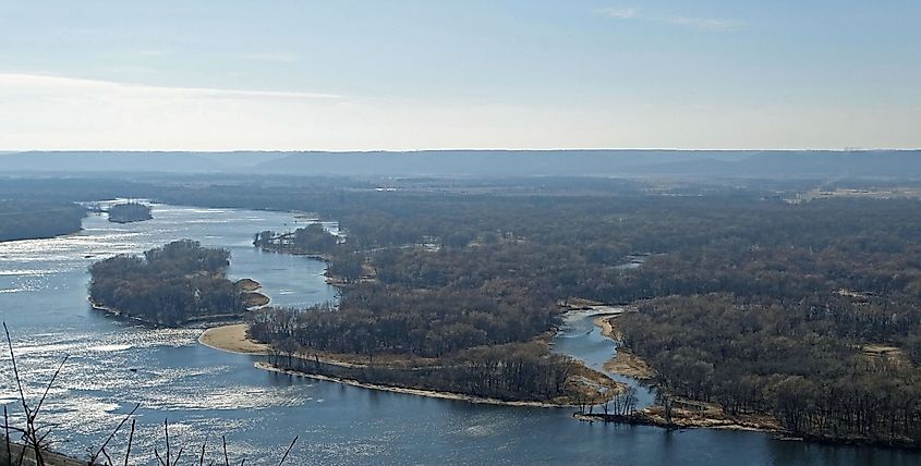 View of the Mississippi river from Buena Vista Park near Alma, Wisconsin