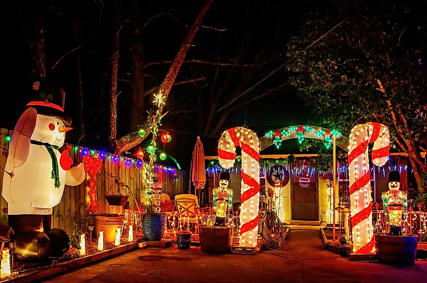 Christmas decoration in Columbus, Mississippi.