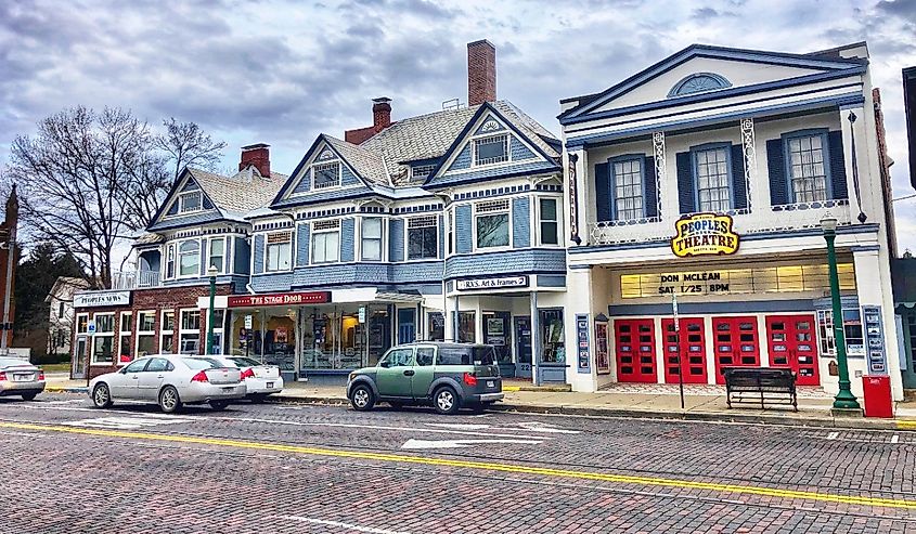 Downtown street Marietta, Ohio.