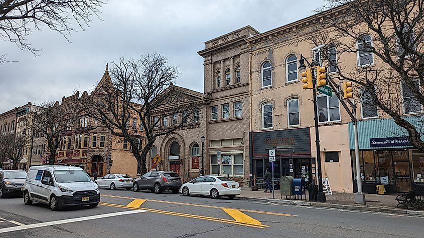 View of Main Street in the town of Somerville, New Jersey