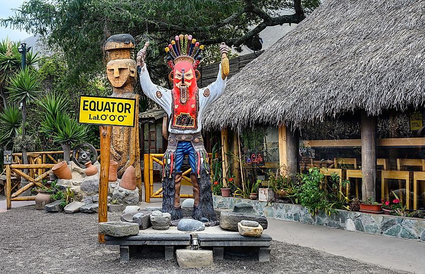 Mittad del mundo, middle of the world at latitude 0 in Quito, Ecuador