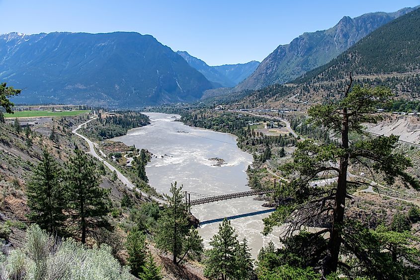 Lillooet viewpoint over Fraser River, BC, Canada