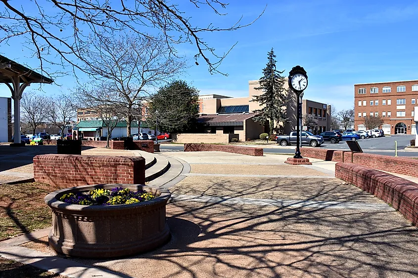 The charming town center of Manassas, Virginia