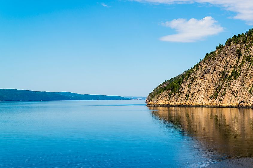 Saguenay valley view of Sainte-Rose-du-Nord, Quebec.
