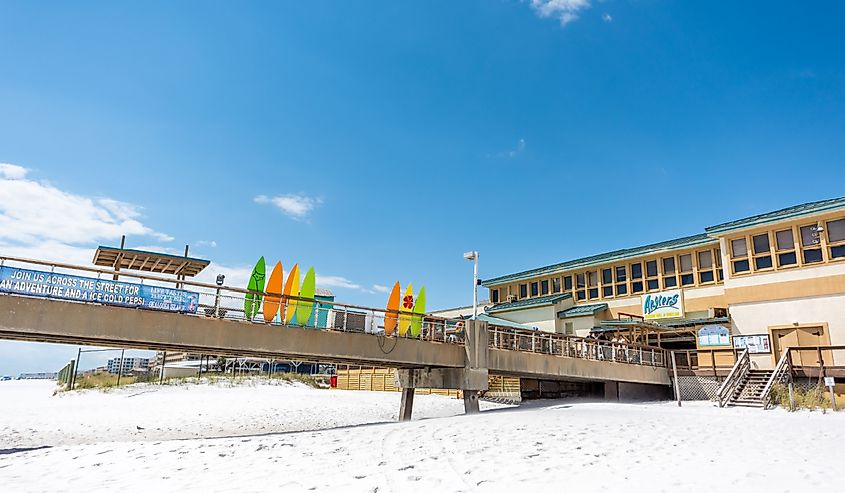 Okaloosa Island fishing pier in Florida in Panhandle.