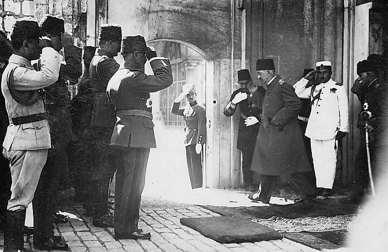 Mehmed VI, the last Sultan of the Ottoman Empire, leaving the country after the abolition of the Ottoman sultanate, 17 November 1922