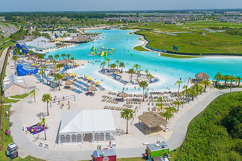 Aerial view of Epperson Lagoon in Wesley Chapel, Florida.