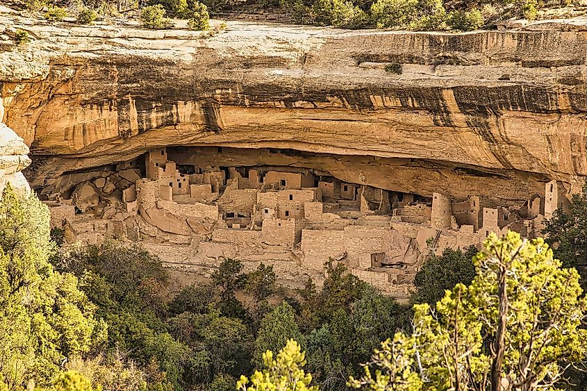 Cliff dwellings in the Mesa Verde National Park near Mancos in Colorado.