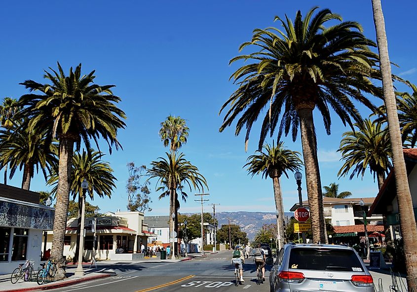 View of the Santa Ynez Mountains from Isla Vista, California,