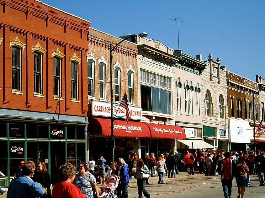 Town Square in Carthage, Missouri. 