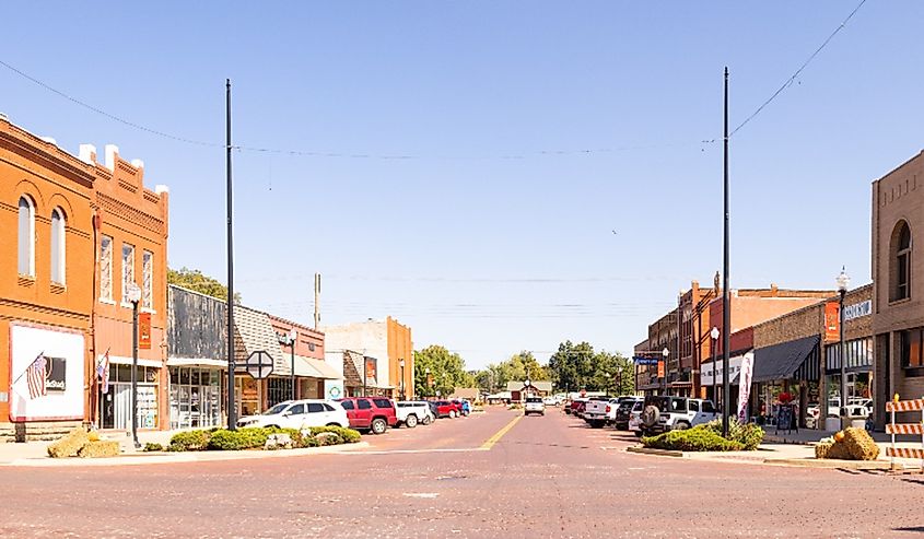 The old business district on Paul Avenue, Pauls Valley, Oklahoma.