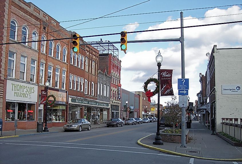 East Main Street in Buckhannon, West Virginia. 