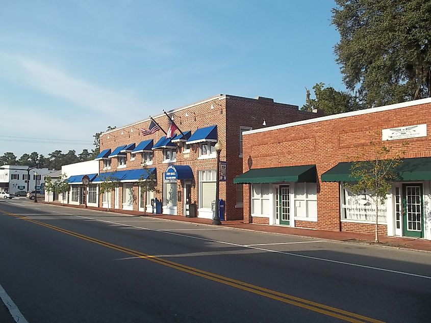 The Kingsland Commercial Historic District in Georgia.