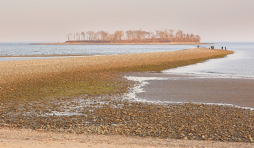 Silver Sand Beach at Sunset, Milford, Connecticut.