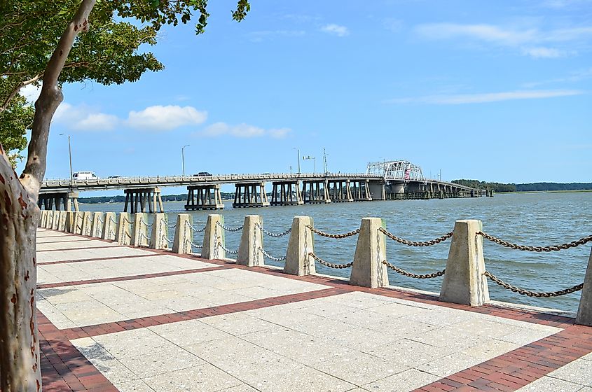 View of the coastline in Beaufort.