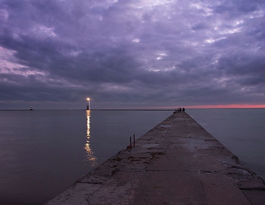 Frankfort Light on Lake Michigan.