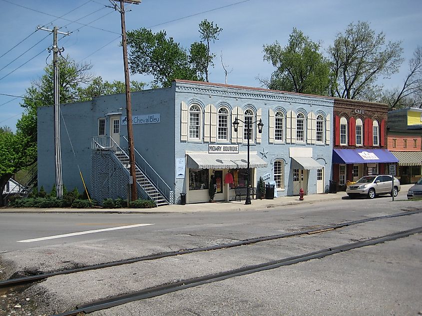 View looking west from intersection of Highway 62 and Main Street.