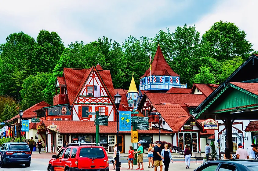 Street view in Helen, Georgia, via PQK / Shutterstock.com