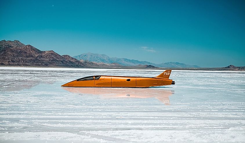 Speed Week Salt Flats of Bonneville Utah, Feature Machines of Speed and Thrill Speed Demon Racing ARP.