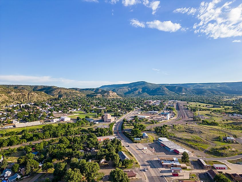 Aerial photo of Raton, New Mexico.