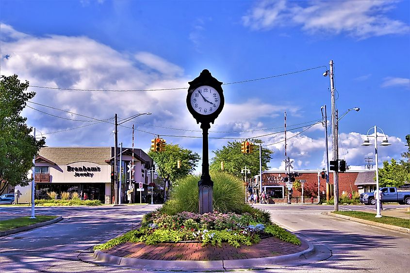 Large clock in Tawas City, Michigan