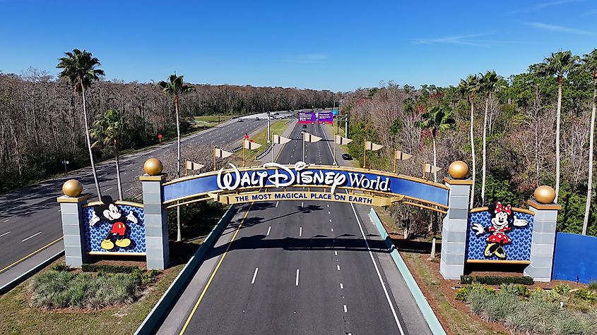 Stunning Disney Springs Portal At Orlando In Florida United States.