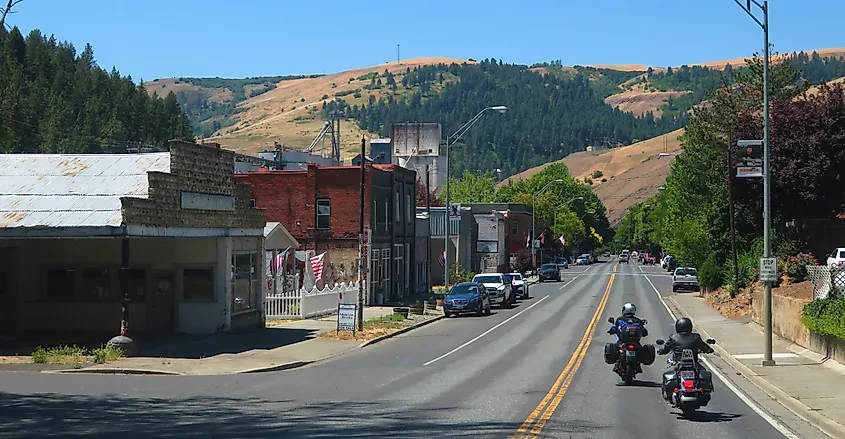 View of downtown Kendrick in Idaho.