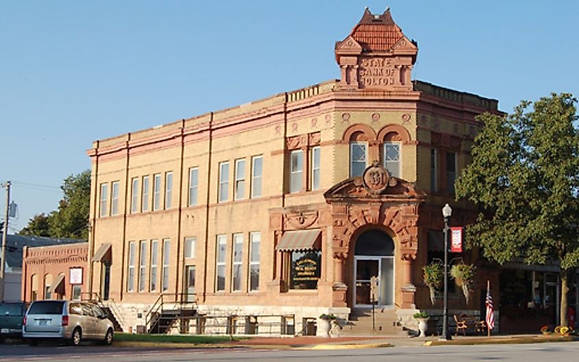 State Bank in downtown Holton, Kansas.