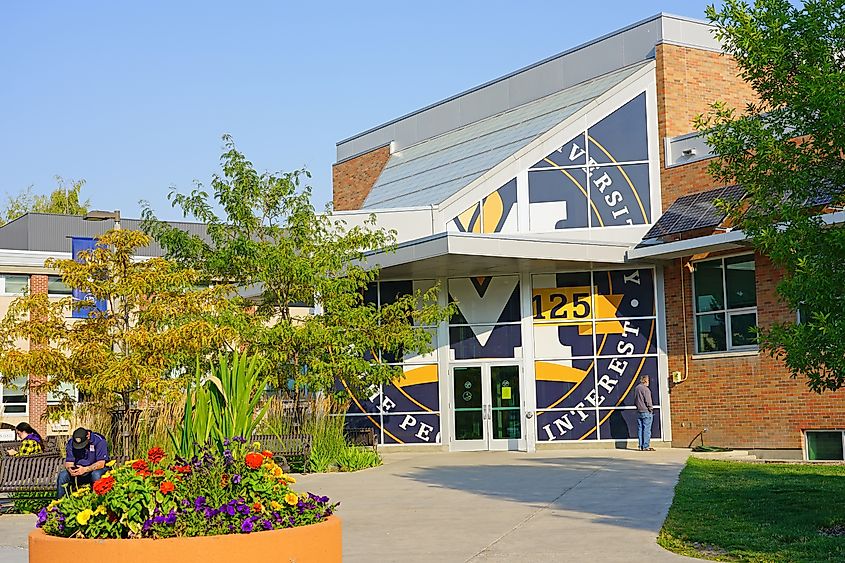 View of the campus of Montana State University in Bozeman, Montana