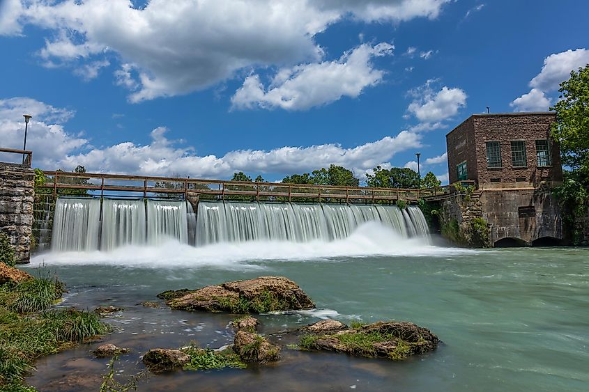 Dam on the spring in Mammoth Spring, Arkansas.