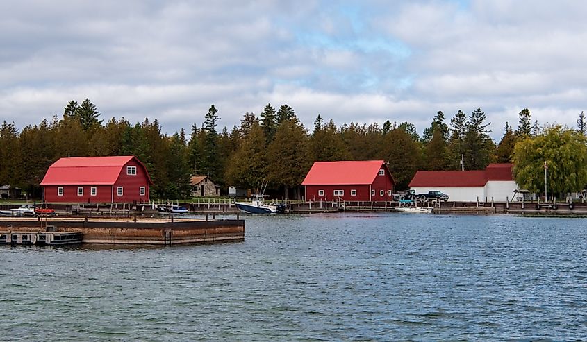 View of the Jackson Harbor on Washington Island, Door County, Wisconsin.